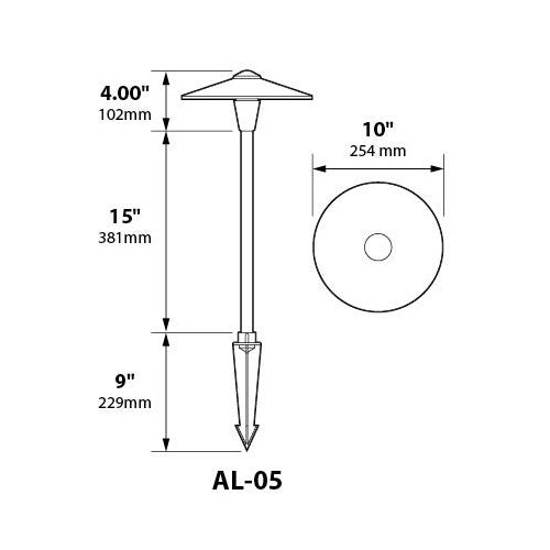 Focus Industries AL-05 China Hat 10" Path Light