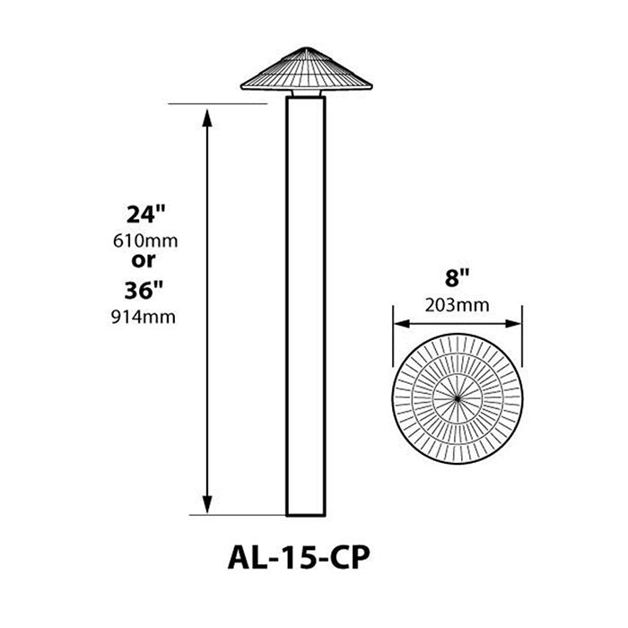 Focus Industries AL15CP Tiki Hat Post Area Light 1