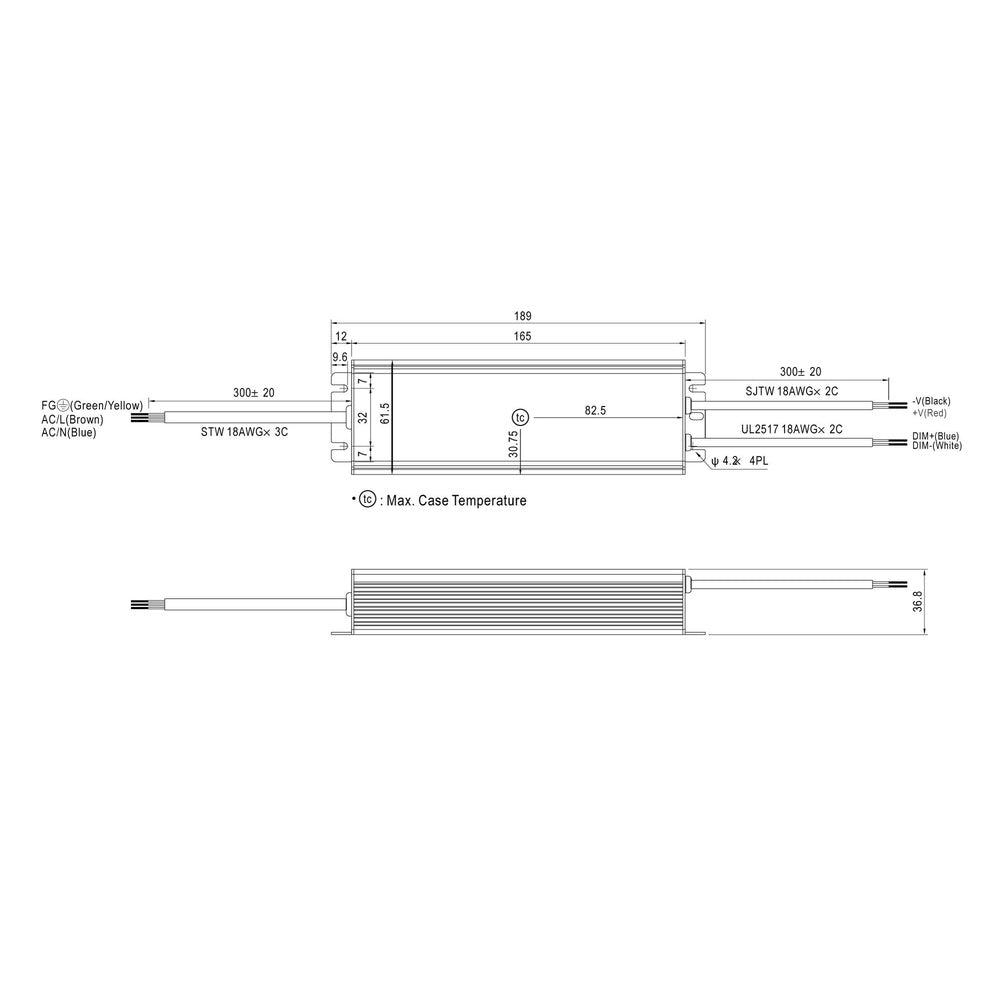 Hunza Mean Well 1050mA IP67 Constant Current Power Supply 65W - Dim-to-off