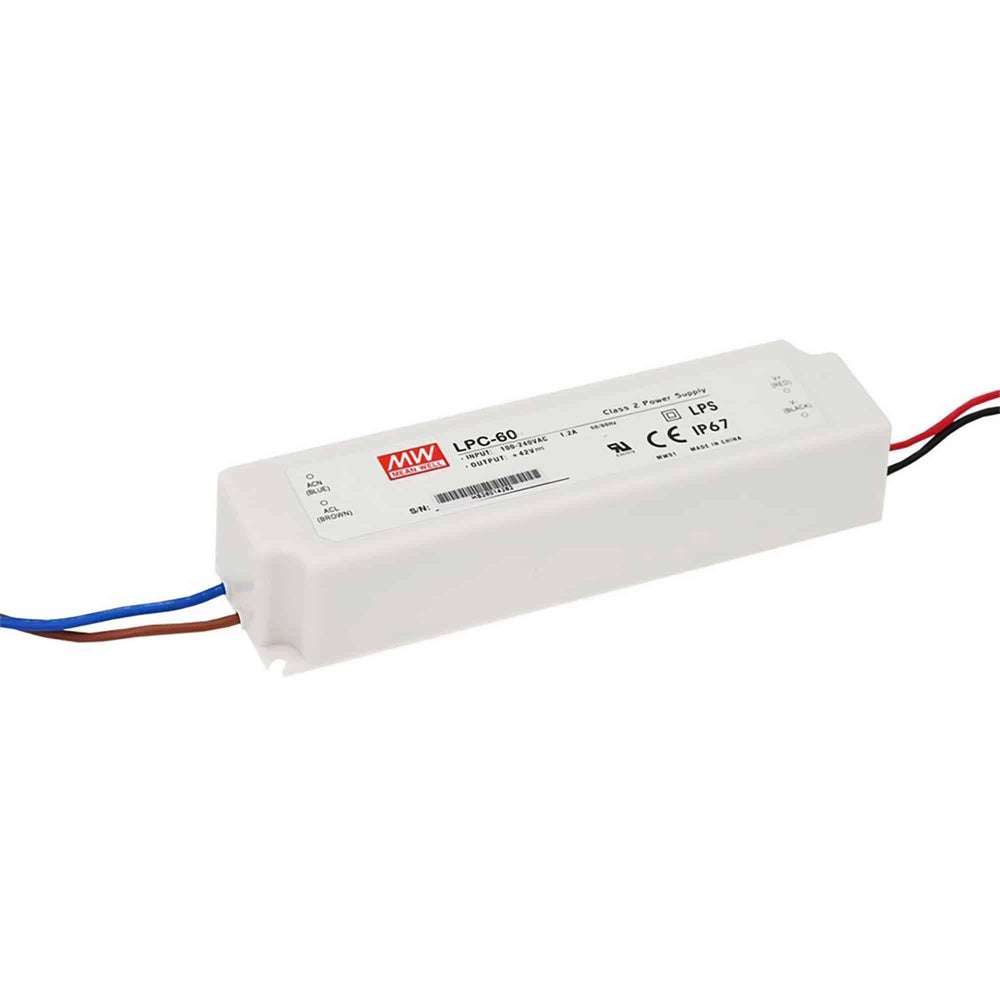 Hunza Mean Well LED Driver LPC-60-1050 1050mA (9-48v) IP67 (Andy)