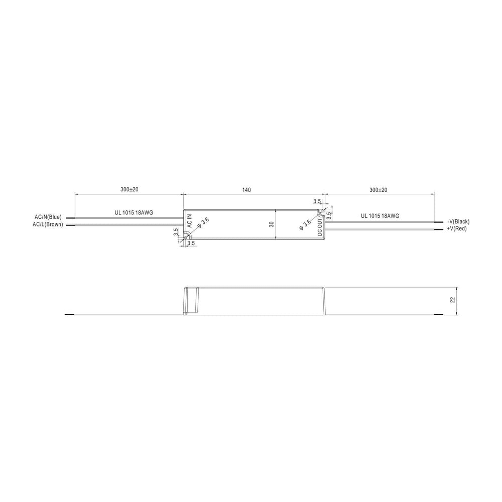 Hunza Mean Well LED Driver LPHC-18-350 350mA (6-48v) IP67 (Henry)