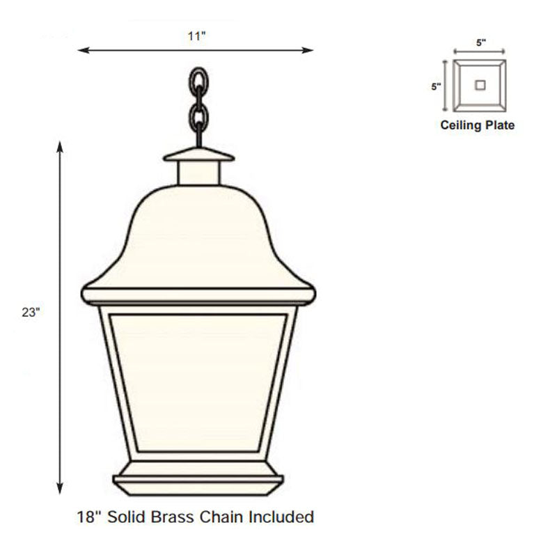 SPJ Lighting SPJ29-04B Pendant Mount Lantern 120V