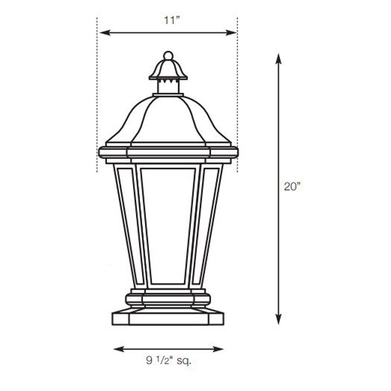 SPJ Lighting SPJ30-02B Column Mount Lantern 120V