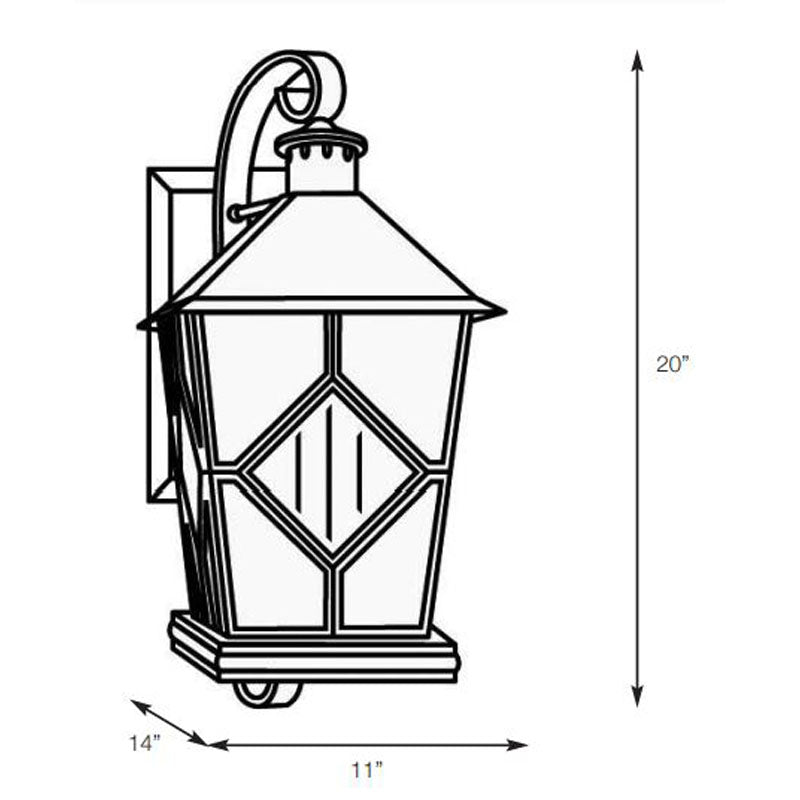 SPJ Lighting SPJ32-01B Scroll Mount Lantern 120V