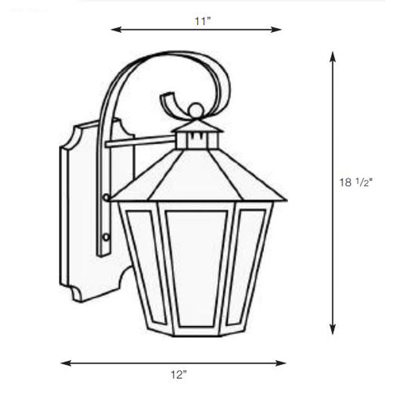 SPJ Lighting SPJ34-01B Scroll Mount Lantern 120V