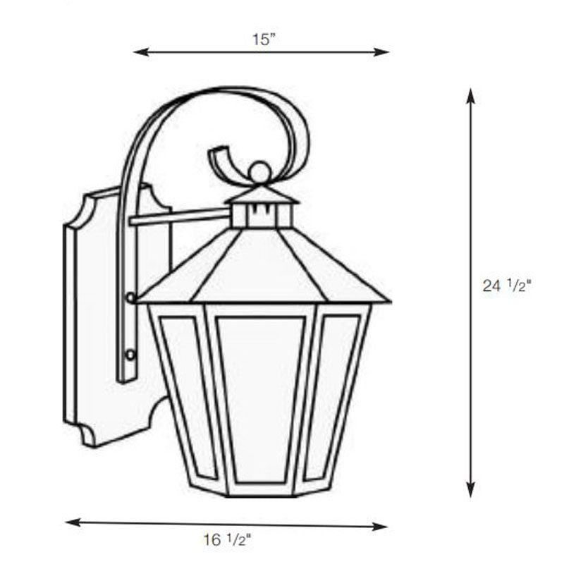 SPJ Lighting SPJ34-01C Scroll Mount Lantern 120V