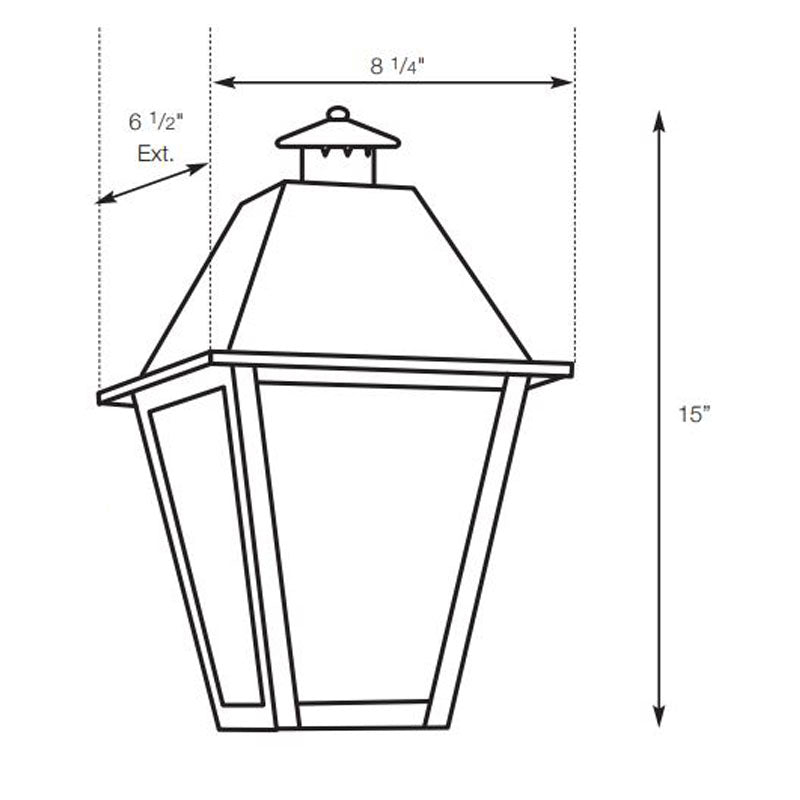 SPJ Lighting SPJ35-02A Half Flush Mount Lantern 120V