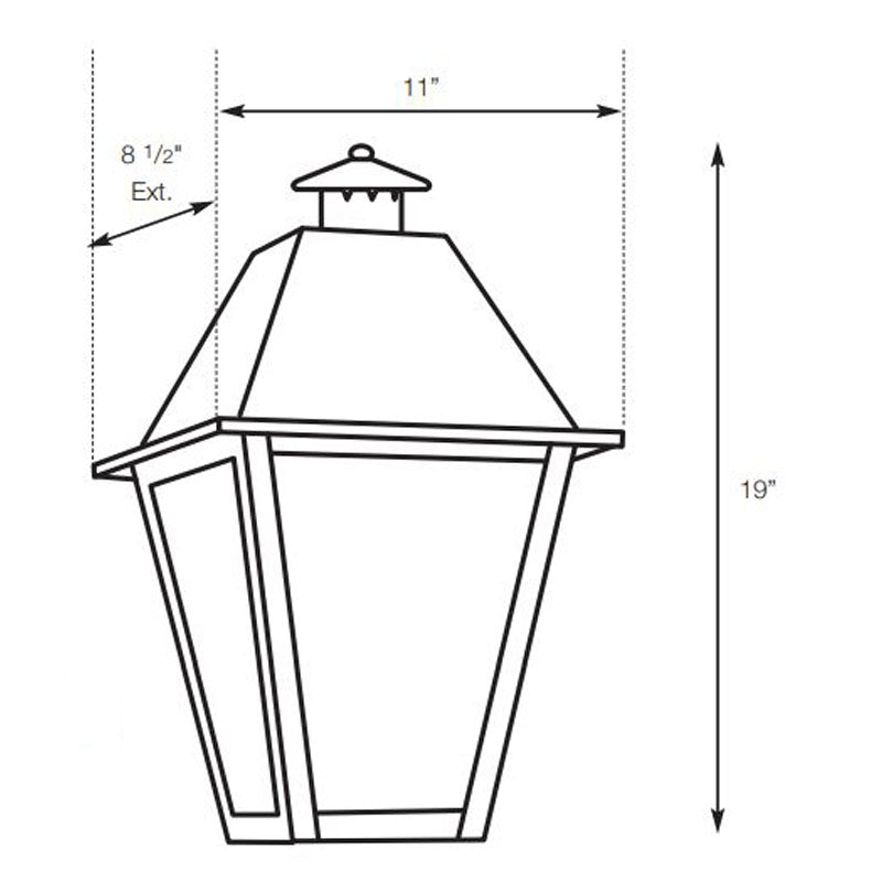 SPJ Lighting SPJ35-02B Half Flush Mount Lantern 120V