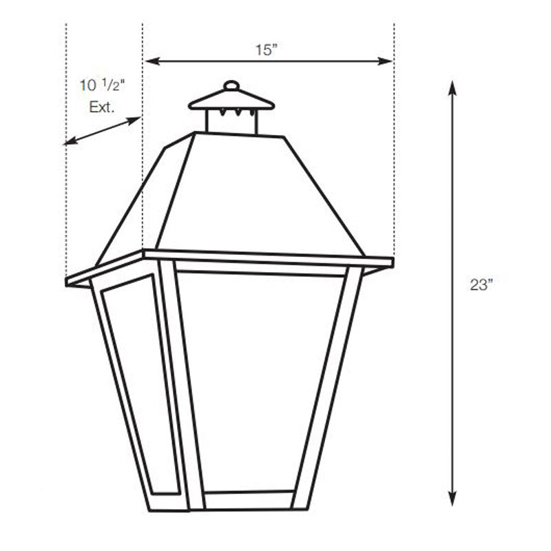 SPJ Lighting SPJ35-02C Half Flush Mount Lantern 120V