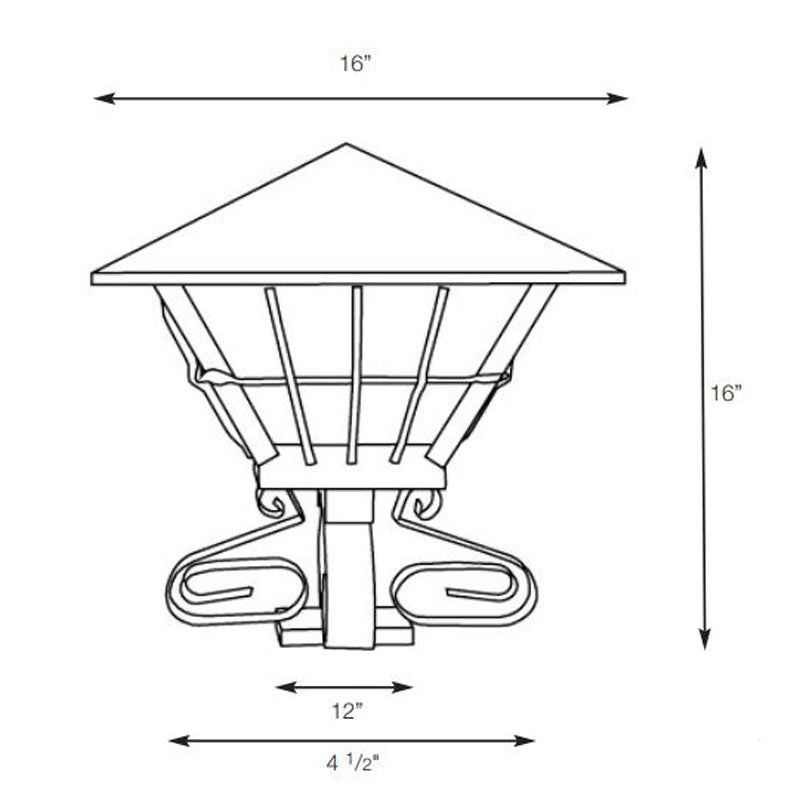 SPJ Lighting SPJ44-04B Column Mount Lantern 120V