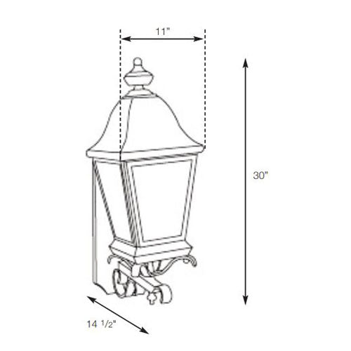 SPJ Lighting SPJ46-01A Heavy Scroll Mount Lantern 120V