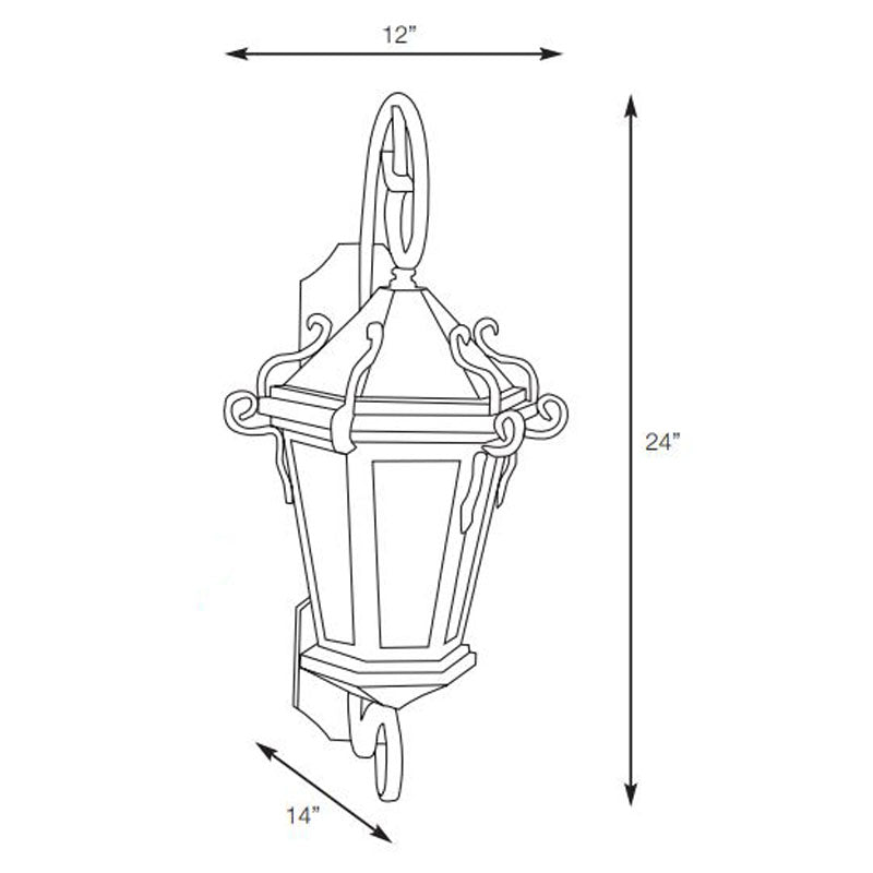 SPJ Lighting SPJ46-06A Scroll Mount Lantern 120V