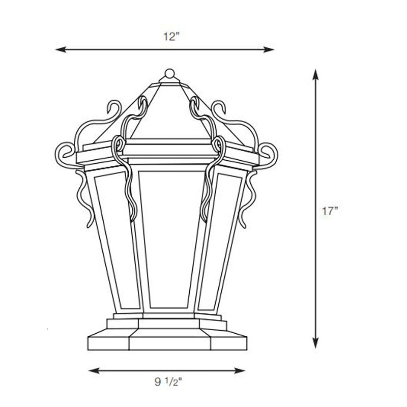 SPJ Lighting SPJ46-10A Column Mount Lantern 120V Additional Image 1