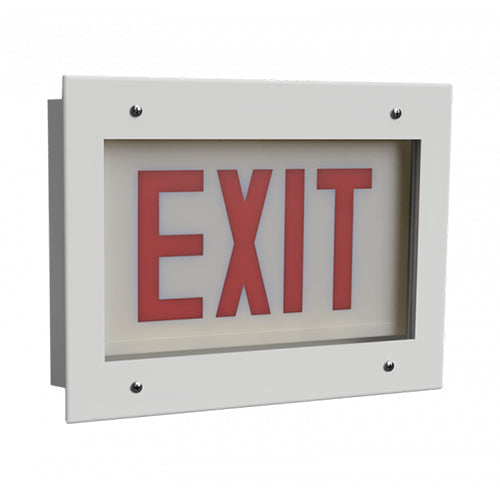 Advantage Environmental Lighting MEXR Semi Recessed LED Healthcare Exit Sign