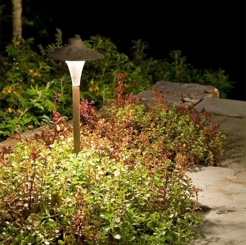 Solid Brass Low Voltage Outdoor Landscape Light Pathway & Spot Combo X