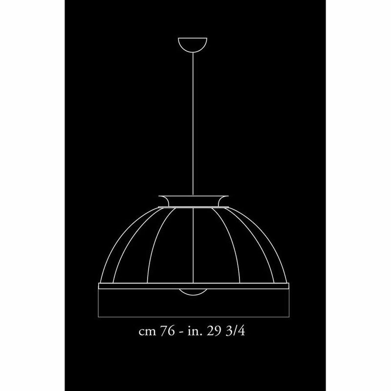 Fortuny 076DF-1 Cupola 76 Suspended Black Shade Lamp