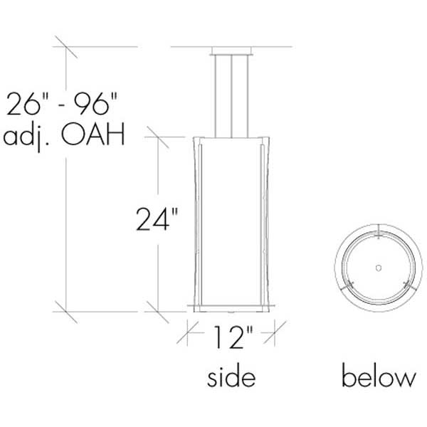 Genesis 15337-SFM Indoor/Outdoor Semi Flush Mount Pendant By Ultralights Lighting Additional Image 1