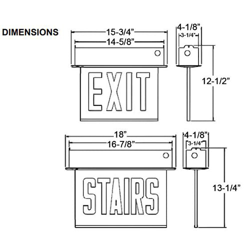Advantage Environmental Lighting XEM11 Chicago Approved LED Edgelit Exit Signs - Recessed Mount